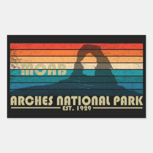 Sticker Rectangulaire Parc national de Arches vintage Moab Utah