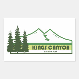 Sticker Rectangulaire Parc national de Kings Canyon Green Stripes