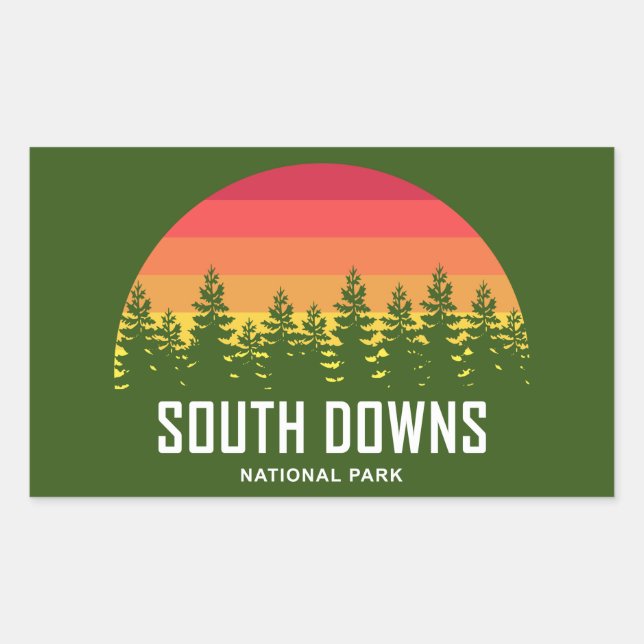 Sticker Rectangulaire Parc national de South Downs (Devant)