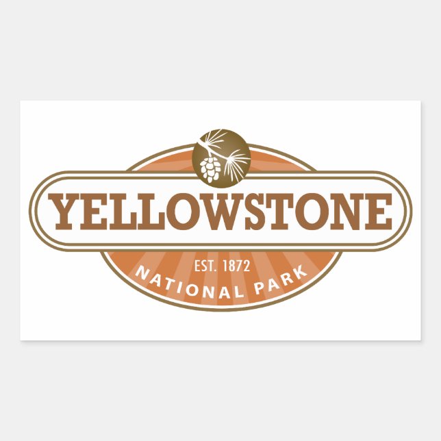 Sticker Rectangulaire Parc national de Yellowstone (Devant)