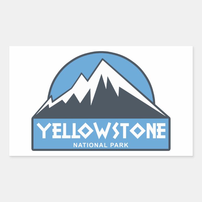 Sticker Rectangulaire Parc national de Yellowstone (Devant)
