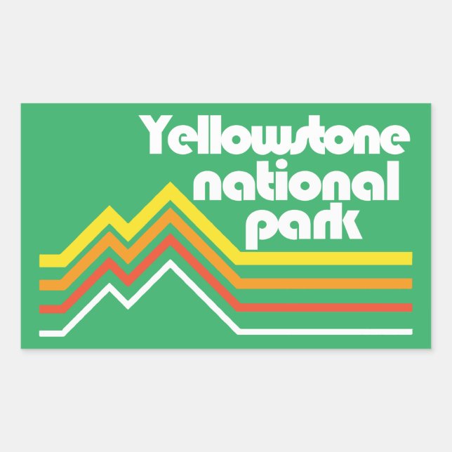 Sticker Rectangulaire Parc national de Yellowstone (Devant)