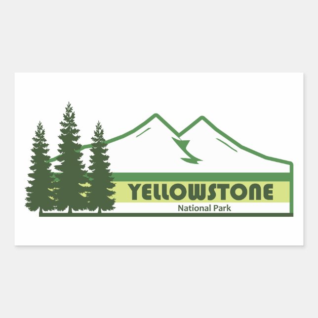 Sticker Rectangulaire Parc national de Yellowstone Grandes vertes (Devant)