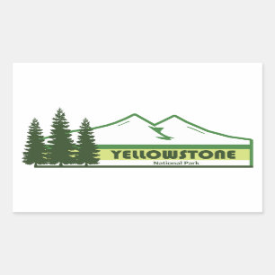 Sticker Rectangulaire Parc national de Yellowstone Grandes vertes