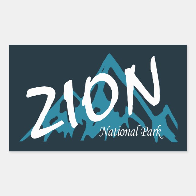 Sticker Rectangulaire Parc national de Zion Monts Utah (Devant)