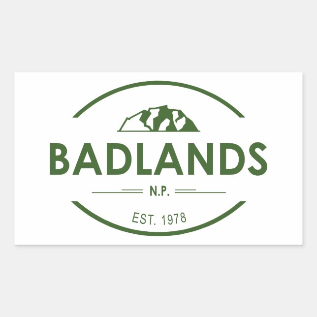 Sticker Rectangulaire Parc national des Badlands (Devant)