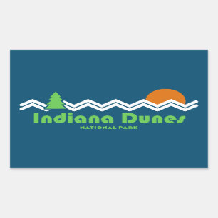 Sticker Rectangulaire Parc national des Dunes de l'Indiana Rétro