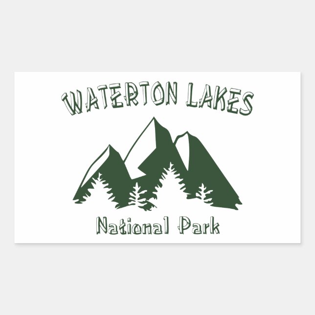 Sticker Rectangulaire Parc national des Lacs-Waterton (Devant)