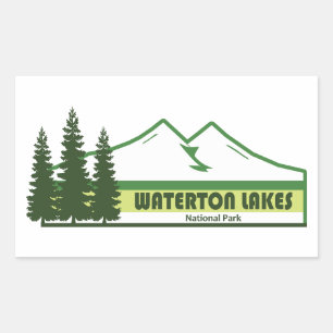 Sticker Rectangulaire Parc national des Lacs-Waterton Grandes vertes