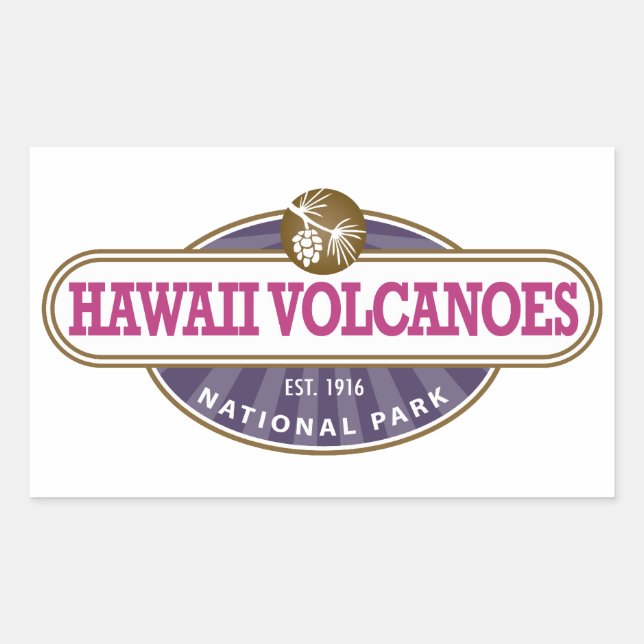 Sticker Rectangulaire Parc national des volcans d'Hawaii (Devant)