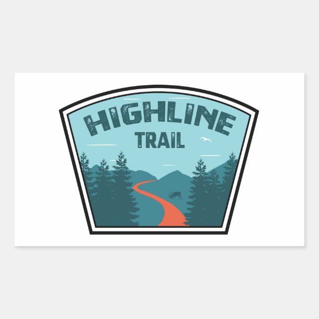 Sticker Rectangulaire Parc national du Glacier Highline Trail (Devant)