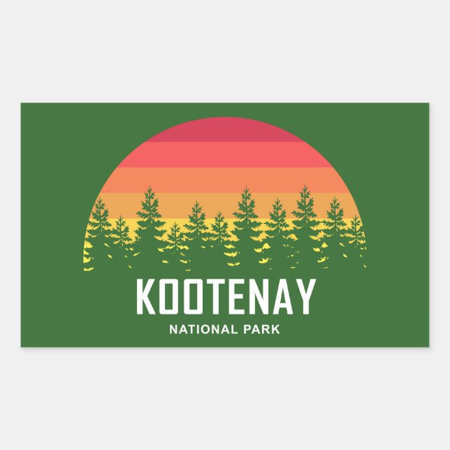 Sticker Rectangulaire Parc national Kootenay (Devant)