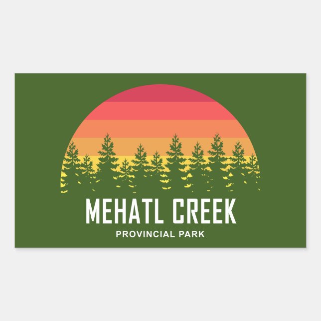 Sticker Rectangulaire Parc provincial de Mehatl Creek (Devant)