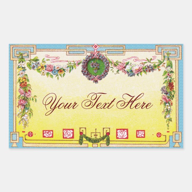 Sticker Rectangulaire Parfum français d'antiquité personnalisable (Devant)