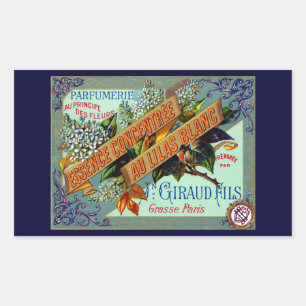 Sticker Rectangulaire Parfum Lilac blanc français 1915