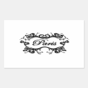 Sticker Rectangulaire Paris avec ses manuscrits