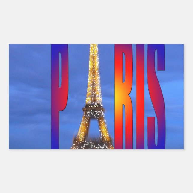 Sticker Rectangulaire Paris France (Devant)