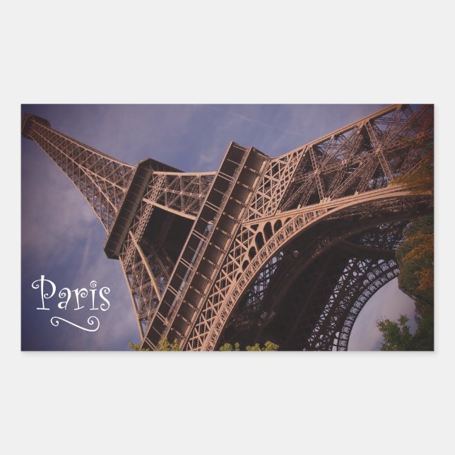 Sticker Rectangulaire Paris Tour Eiffel Photo emblématique (Devant)