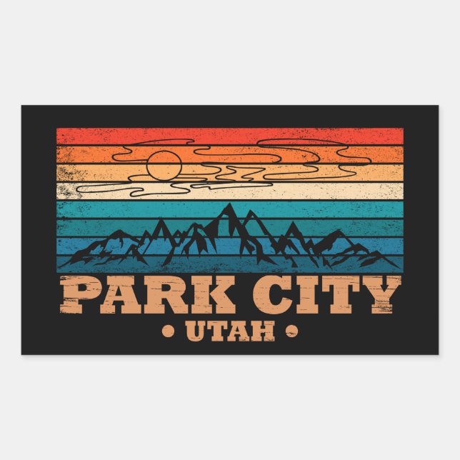 Sticker Rectangulaire Park city Utah vintage (Devant)
