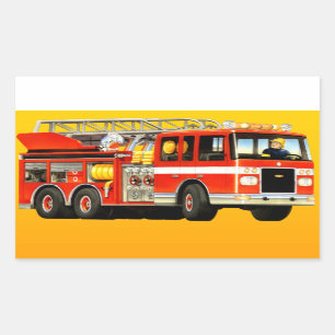 Sticker Rectangulaire Partie de camion de pompiers