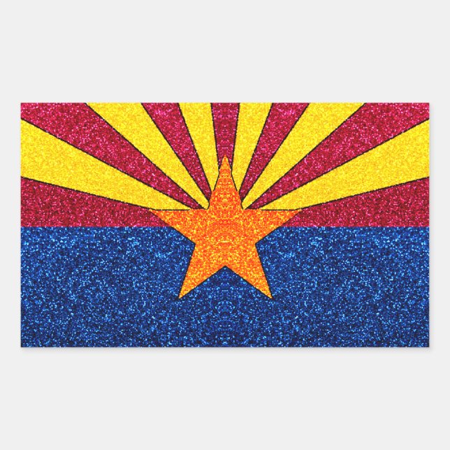 Sticker Rectangulaire Parties scintillant Arizona drapeau rectangle stic (Devant)