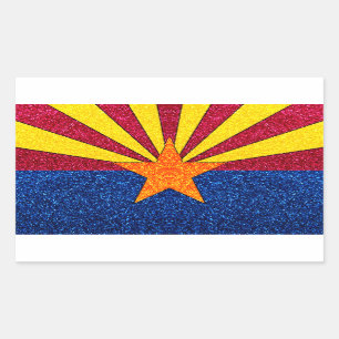 Sticker Rectangulaire Parties scintillant Arizona drapeau rectangle stic