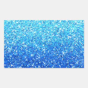 Sticker Rectangulaire Parties scintillant bleues Étincelles Texture