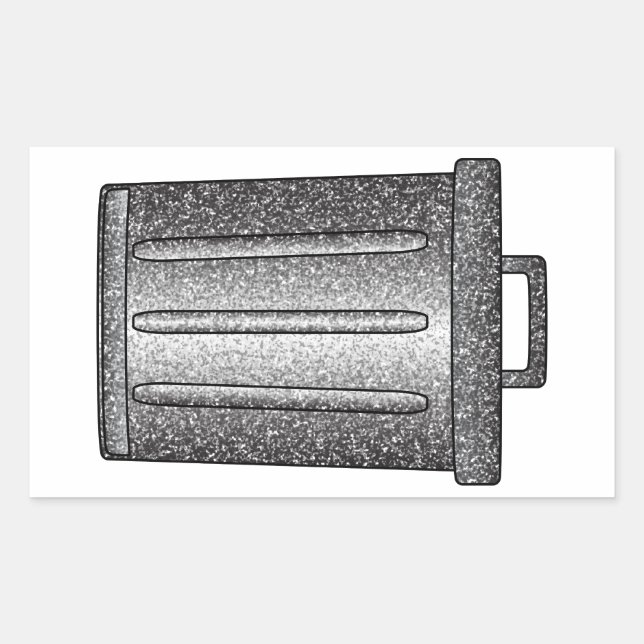 Sticker Rectangulaire Parties scintillant de déchets (Devant)