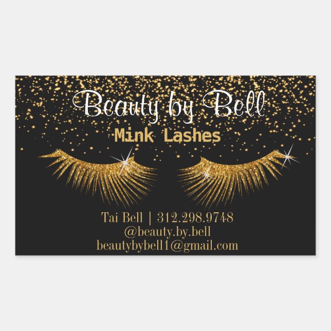 Sticker Rectangulaire Parties scintillant d'or (Devant)