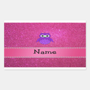 Sticker Rectangulaire Parties scintillantes pourpres nommées