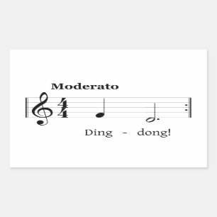 Sticker Rectangulaire Partition musicale pour Doorbell Sound Accueil hum