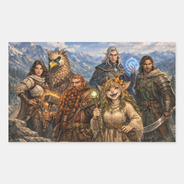 Sticker Rectangulaire Party D&D (Devant)