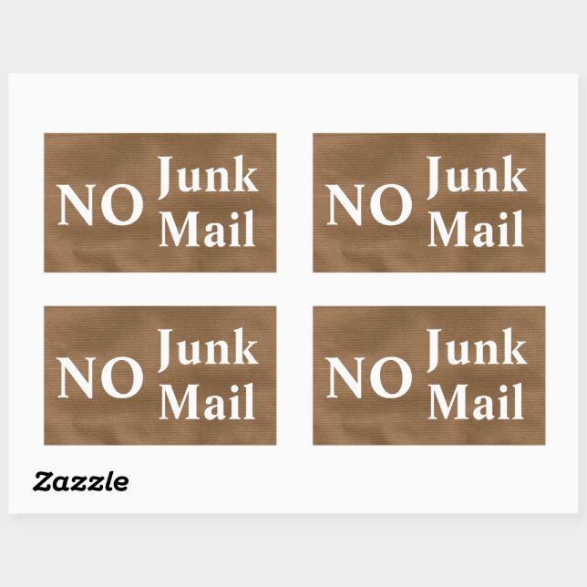 Sticker Rectangulaire Pas d'autocollant Courrier indésirable (Feuille)