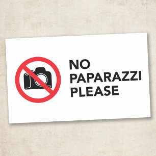 Sticker Rectangulaire Pas de Paparazzi S'il vous plaît - Pas de photos
