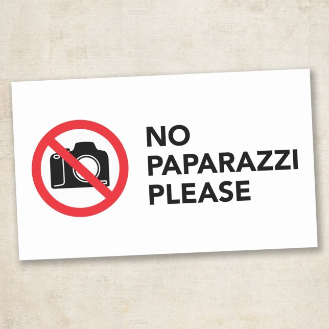 Sticker Rectangulaire Pas de paparazzis s'il vous plaît - Pas de photos (Créateur téléchargé)