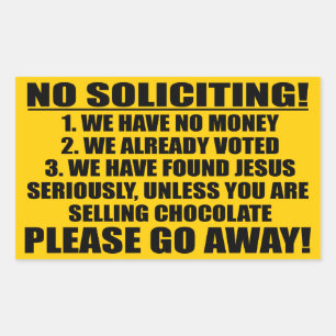 Sticker Rectangulaire Pas de sollicitation