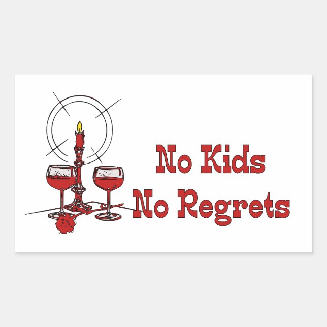 Sticker Rectangulaire Pas d'enfants Pas de regret (Devant)