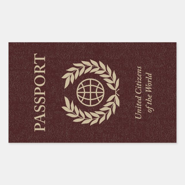 Sticker Rectangulaire passeport bordeaux (Devant)