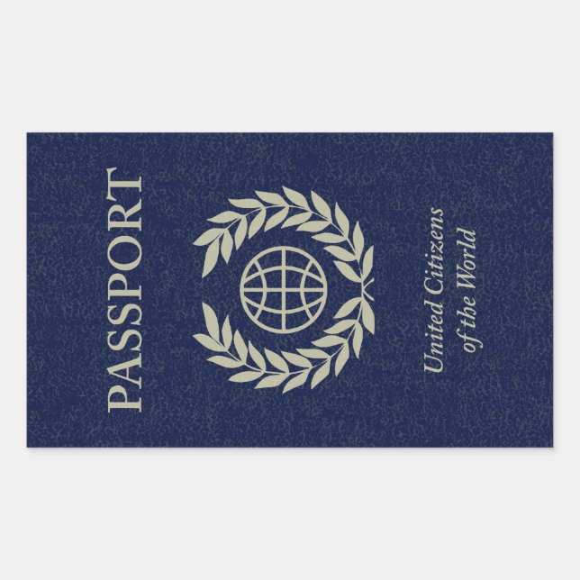 Sticker Rectangulaire passeport de la marine (Devant)