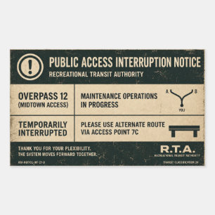 Sticker Rectangulaire Passerelle R.T.A. 12 Accès public