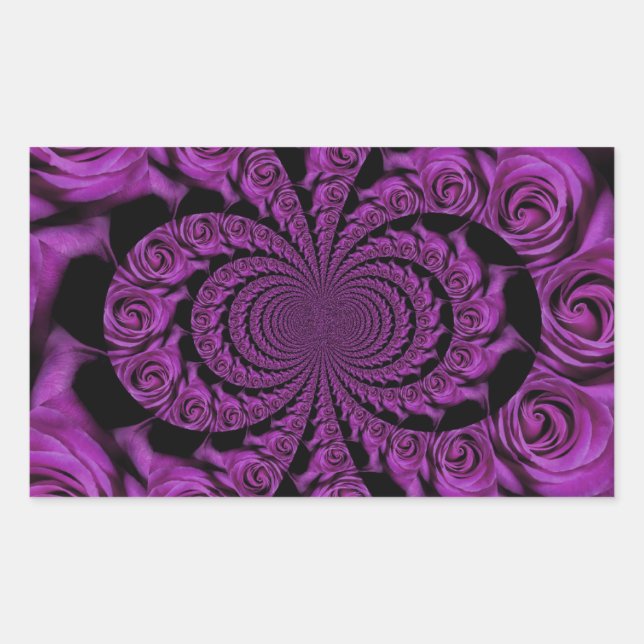 Sticker Rectangulaire Passion violette : Royal Romance Roses (Devant)