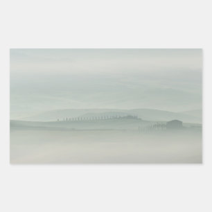 Sticker Rectangulaire Pastel matin dans la brouillard toscane
