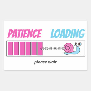 Sticker Rectangulaire Patience Chargement Cartoon D'Aiguille Mignonne Fa