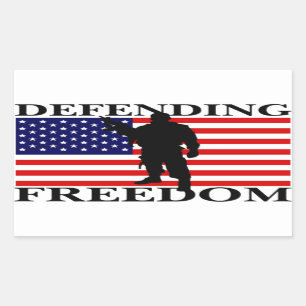 Sticker Rectangulaire Patriotique défendant la liberté