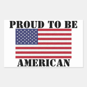 Sticker Rectangulaire Patriotique et puissant Fière d'être américain