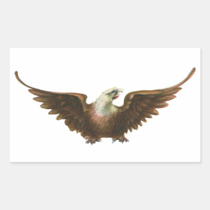 Sticker Rectangulaire Patriotisme vintage American Bald Eagle Oiseau Vol