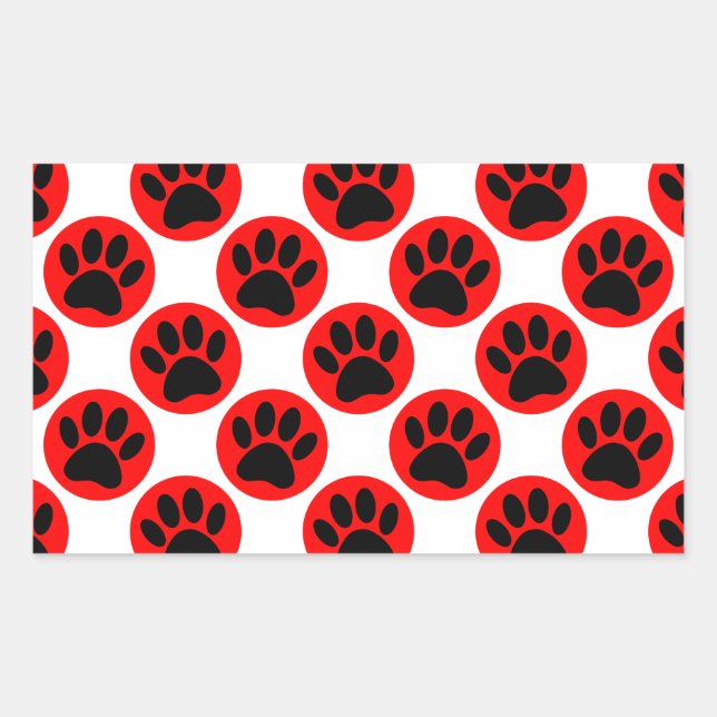 Sticker Rectangulaire Patrouilles De Chien Noir En Pois Rouge (Devant)