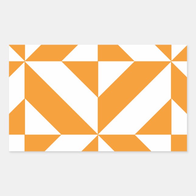 Sticker Rectangulaire Patters de Burnt Orange Geometric Deco Cube (Devant)