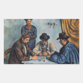 Sticker Rectangulaire Paul Cezanne - Les Joueurs De Cartes