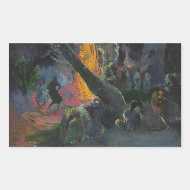 Sticker Rectangulaire Paul Gauguin - Upa Upa (The Fire Dance) (Devant)
